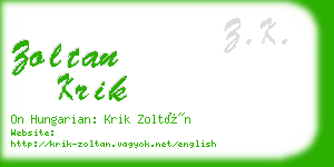 zoltan krik business card